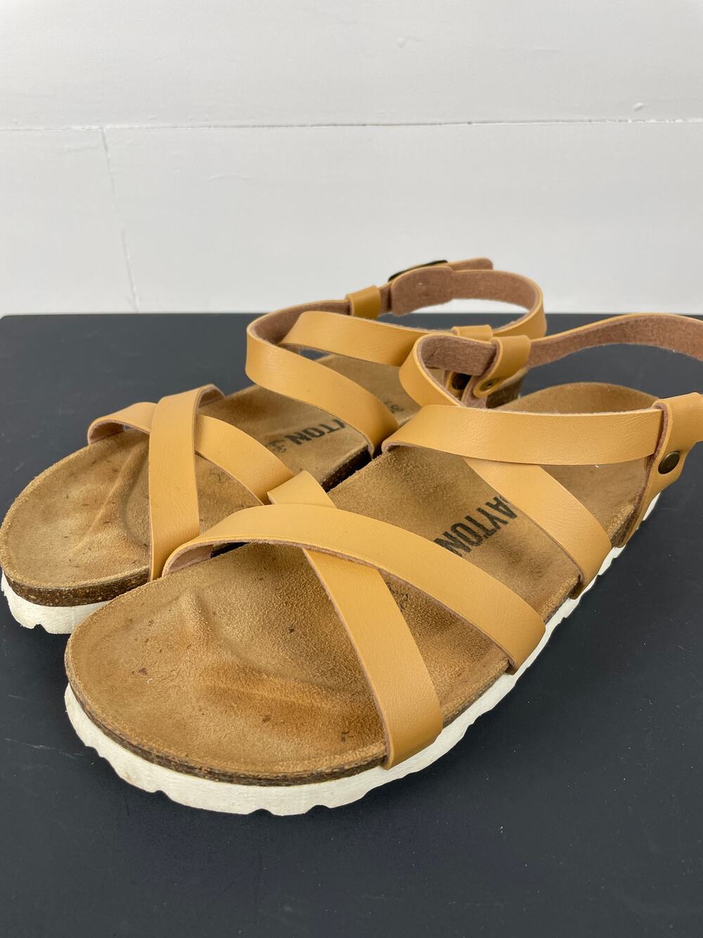 Bayton Tan Leather Strappy Cork Footbed Comfort Sandals Size EU 39 / US Women 8